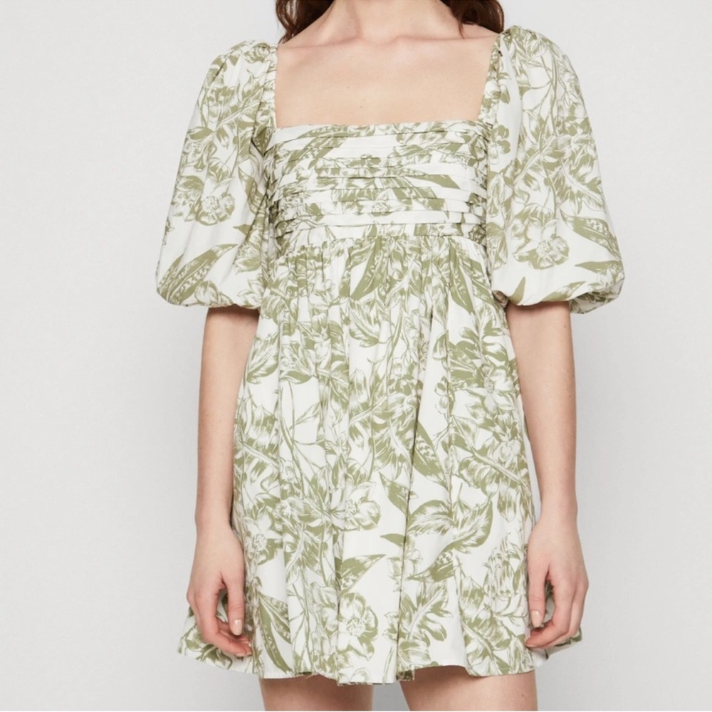 Abercrombie & Fitch Emerson Poplin Puff Sleeve Mini Dress